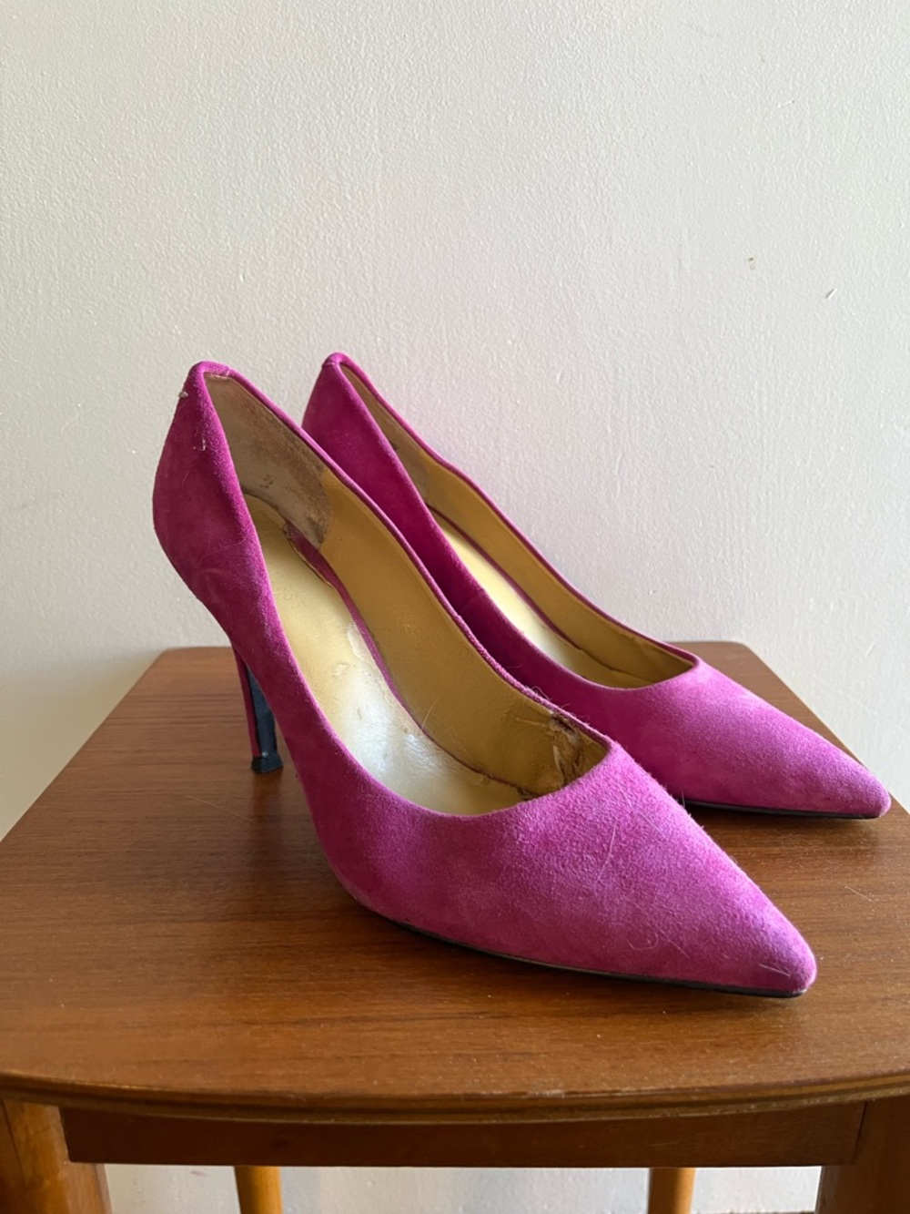 Nine West Fuchsia Suede Pointed-Toe Pumps